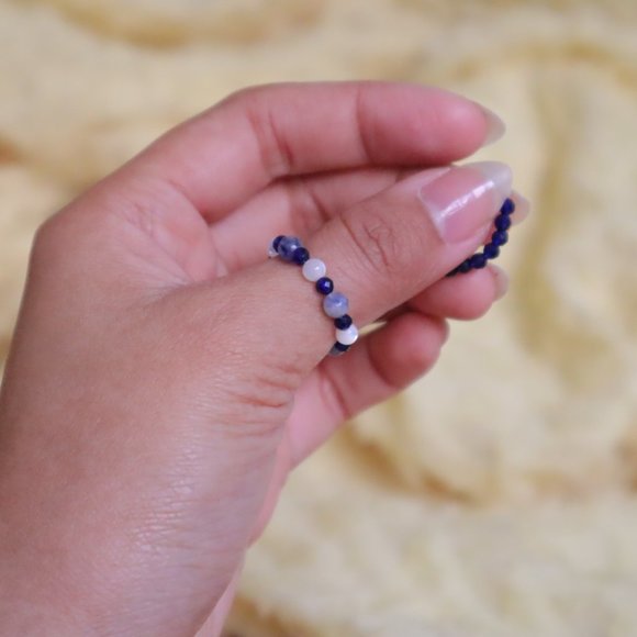 Set of 2 genuine stone beads inspired by ocean colours - Picture 7 of 12
